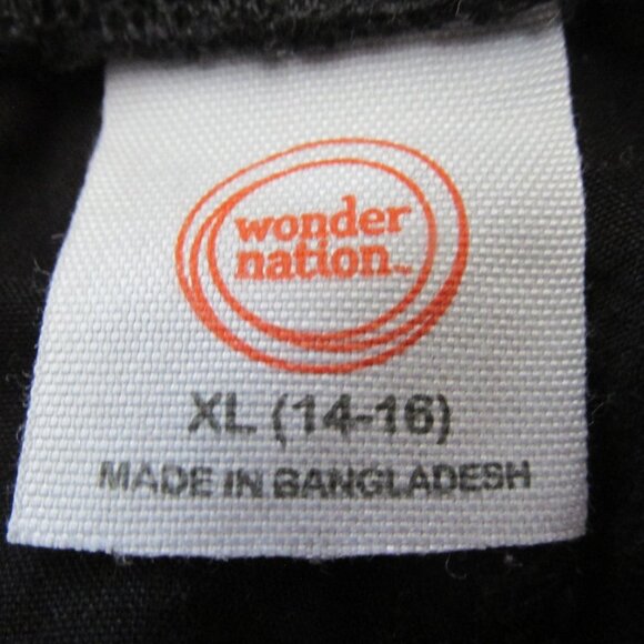 Wonder Nation Pull On Elastic Chino Shorts Youth Boys Size XL 14-16 Black Casual - Picture 3 of 7
